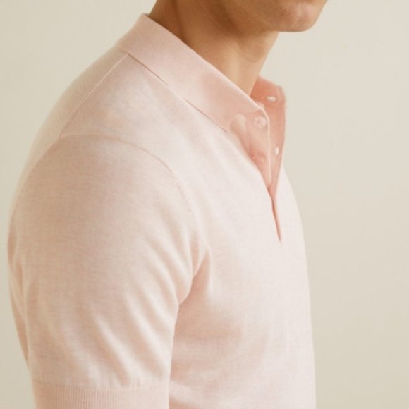 Silk Knit Polo Shirt by Mango - Men - NEW W/ TAGS! - Picture 5 of 8